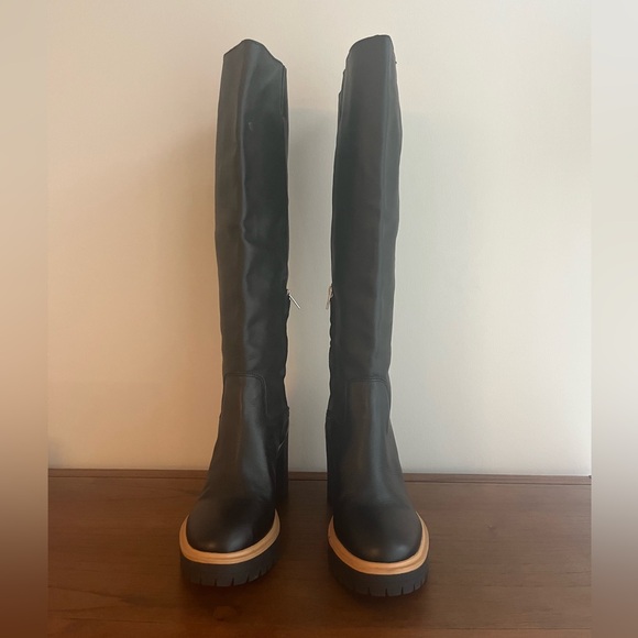 Dolce Vita Corry Black Heeled Knee-High Boots - Picture 2 of 7